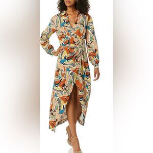 TEREA Women's Raina Draped Crossover Maxi Dress Size Small